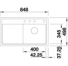 Spüle Blanco ZENAR 45 S-F 848 x 498 mm weiß 523836