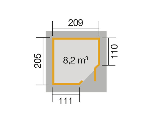 Grundriss mit Größenangaben