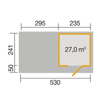 Grundrisszeichnung mit Maßen