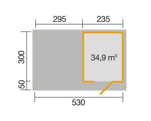 Grundrisszeichnung mit Maßangaben