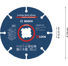 Bosch Carbide Multi Wheel Trennscheibe mit den Maßen 125 x 22,23 Millimeter.