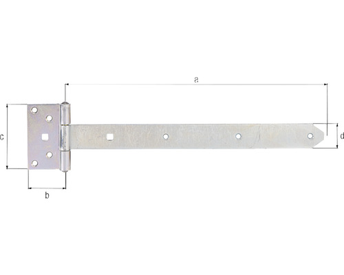Beschlag mit Abmessungen