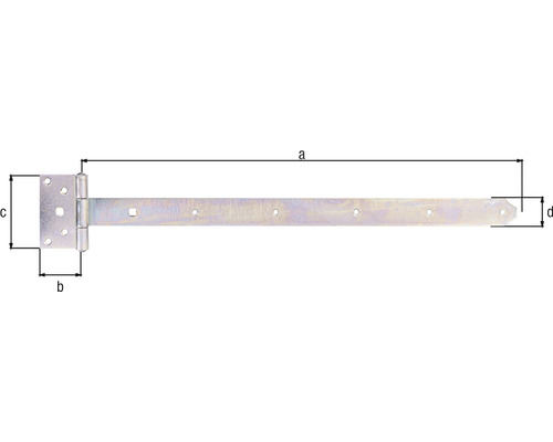 Abbildung eines Türbandes mit Größenangaben.