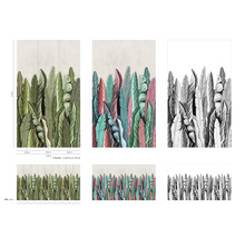 Fototapete Vlies 47207 Smart Art Easy Floral grau weiß 3-tlg. 159 x 270 cm