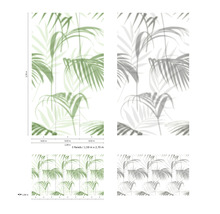 Fototapete Vlies 47209 Smart Art Easy Floral grün weiß 3-tlg. 159 x 270 cm