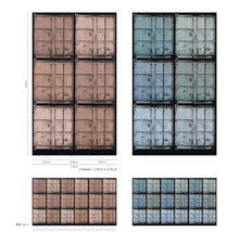 Fototapete mit Containermotiven und Größenangaben