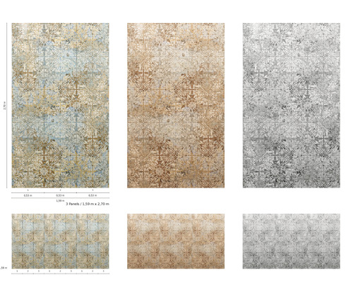 Dekorplatten mit Muster in verschiedenen Farben