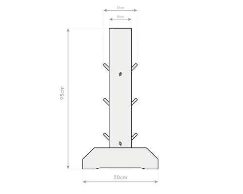 Abmessungen Kleiderstaender 95x50x24cm