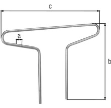 Fahrrad-Anlehnbügel Double feuerverzinkt 1800 mm Ø 48 mm zum Einbetonieren