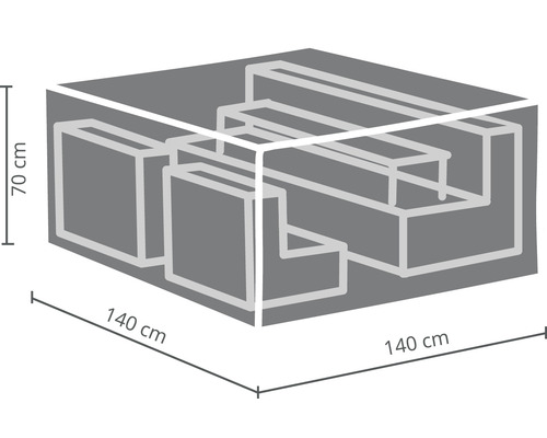 Abdeckung für Gartenmöbel, 140 x 140 x 70 cm