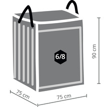 Big Bag mit den Maßen 75 x 75 x 90 cm und einem Fassungsvermögen von 6/8