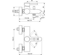 Badewannenarmatur mit Einhebelmischer Ideal Standard Ceraline chrom glänzend BC199AA-thumb-6 Badewannenarmatur mit Einhebelmischer Ideal Standard Ceraline chrom glänzend BC199AA-thumb-6