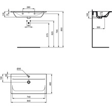 Ideal Standard Möbelwaschtisch Connect Air 84 x 46 cm schwarz matt E0279V3