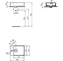 Aufsatzwaschbecken Ideal Standard Strada II 50 x 35 cm weiß T296401-thumb-4