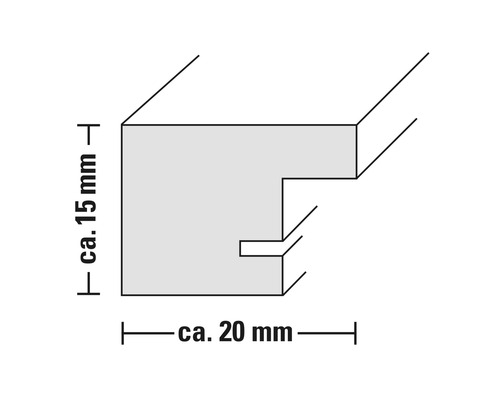 Profilleiste Querschnitt circa 15 mal 20 Millimeter