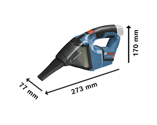 Bosch Professional Akku Staubsauger mit Abmessungen