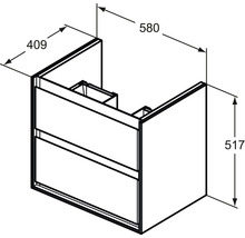 Waschtischunterschrank Ideal Standard Connect Air BxHxT 51,7 x 40,9 cm x 58 cm Frontfarbe weiß glänzend glanz E1605B2