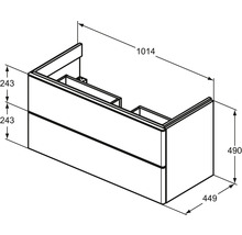 Waschtischunterschrank Ideal Standard Adapto BxHxT 49 x 45 cm x 101 cm Frontfarbe weiß glänzend glanz T4297WG-thumb-5
