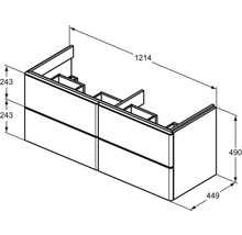 Waschtischunterschrank Ideal Standard Adapto BxHxT 121 x 49 cm x 45 cm Frontfarbe weiß glänzend glanz T4298WG-thumb-5