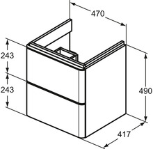 Waschtischunterschrank Ideal Standard Adapto BxHxT 49 x 41 cm x 47 cm Frontfarbe weiß glänzend glanz T4299WG-thumb-5