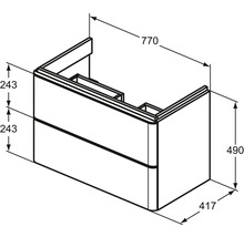 Waschtischunterschrank Ideal Standard Adapto BxHxT 49 x 41 cm x 77 cm Frontfarbe weiß glänzend glanz T4301WG-thumb-5