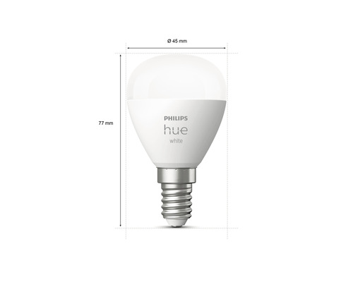Philips Hue Lampe, Maße 45 mal 77 Millimeter