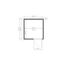 Gartenhaus Cubo 2 mit Fußboden 226 x 234 cm hellgrau-thumb-21