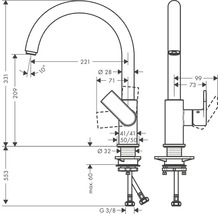 hansgrohe Küchenarmatur VERNIS SHAPE schwarz matt 71871670-thumb-1