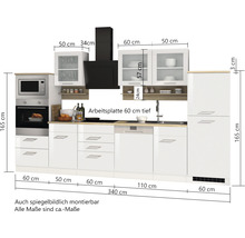 Held Möbel Küchenzeile mit Geräten Mailand 340 cm Frontfarbe grau hochglanz Korpusfarbe graphit zerlegt-thumb-41