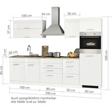 Held Möbel Küchenzeile mit Geräten Mailand 290 cm Frontfarbe grau Hochglanz Korpusfarbe graphit-thumb-24