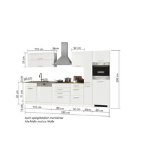 Held Möbel Küchenzeile mit Geräten Mailand 330 cm Frontfarbe grau hochglanz Korpusfarbe graphit zerlegt-thumb-31