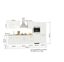 Held Möbel Küchenzeile mit Geräten Mailand 350 cm Frontfarbe grau hochglanz Korpusfarbe graphit zerlegt-thumb-30