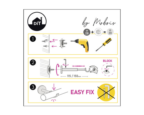 Montageanleitung für eine Gardinenstange