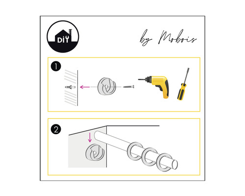 Anleitung zur Befestigung einer Gardinenstange mit Wandhaken