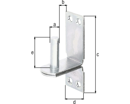 Abbildung eines Türbandes mit angezeigten Maßen.
