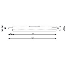 Technische Zeichnung eines Profilbretts mit Maßangaben.
