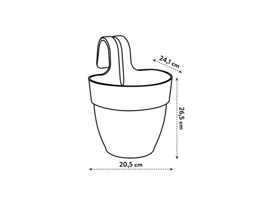 Illustration eines Balkonkastens mit Größenangaben.