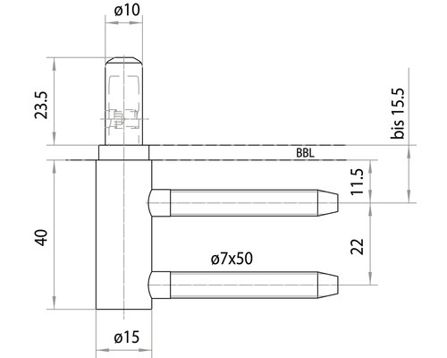 Technische Zeichnung eines Heizkörpers mit Maßangaben