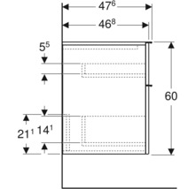 Seitenschrank GEBERIT iCon Frontfarbe Eiche BxHxT 45 x 60 x 47,6 cm 502.315.JH.1