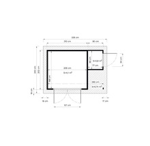 Gerätehaus Konsta Studio Set 2 mit Fußboden und Anbauschrank 290 x 202 cm hellgrau-thumb-25