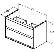 Waschtischunterschrank Ideal Standard Connect Air BxHxT 51,7 x 44 cm x 80 cm Frontfarbe nuss schwarz matt holzdekor R0474NE-thumb-5