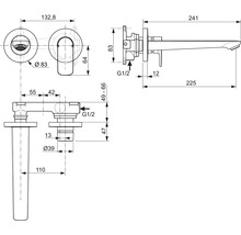 Ideal Standard Waschtischarmatur Unterputz CONNECT AIR magnetic grey A7009A5 ohne Unterputzgrundkörper-thumb-2