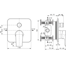 Ideal Standard Badewannenarmatur Unterputz TESI chrom A6586AA-thumb-1
