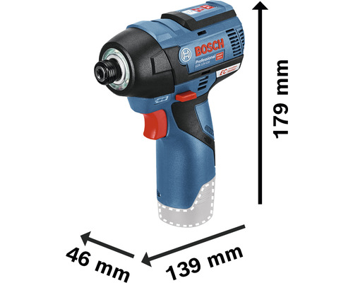 Bosch Professional Akku-Schlagschrauber mit Abmessungen