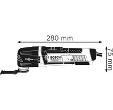 Bosch Multifunktionswerkzeug GOP 30-28 Maßzeichnung: 280 mm Länge, 75 mm Höhe