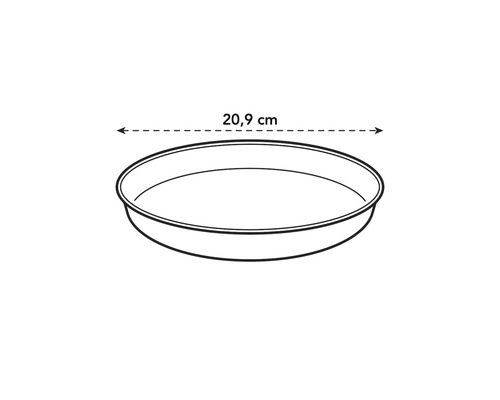 Pflanzuntersetzer mit Angabe der Größe 20,9 cm