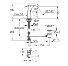 Waschtischarmatur mit Einhebelmischer GROHE Essence hard graphite glänzend 23462A01-thumb-1 Waschtischarmatur mit Einhebelmischer GROHE Essence hard graphite glänzend 23462A01-thumb-1