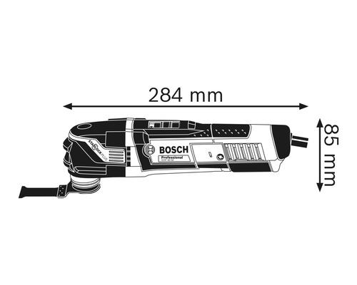 Bosch Multifunktionswerkzeug mit den Maßen 284 mm Länge und 85 mm Höhe
