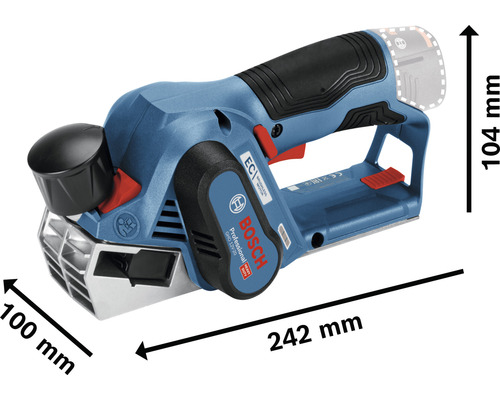 Bosch Hobel GHO 12V-20 Professional mit Abmessungen