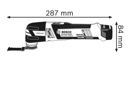 Bosch Multifunktionswerkzeug Abmessungen: 287 mm Länge, 84 mm Höhe